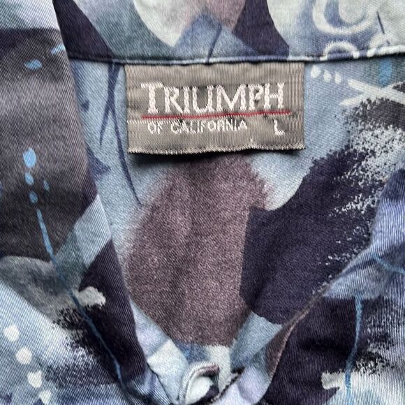 Vintage Triumph of California Disco Button Front Mens L - Picture 2 of 7